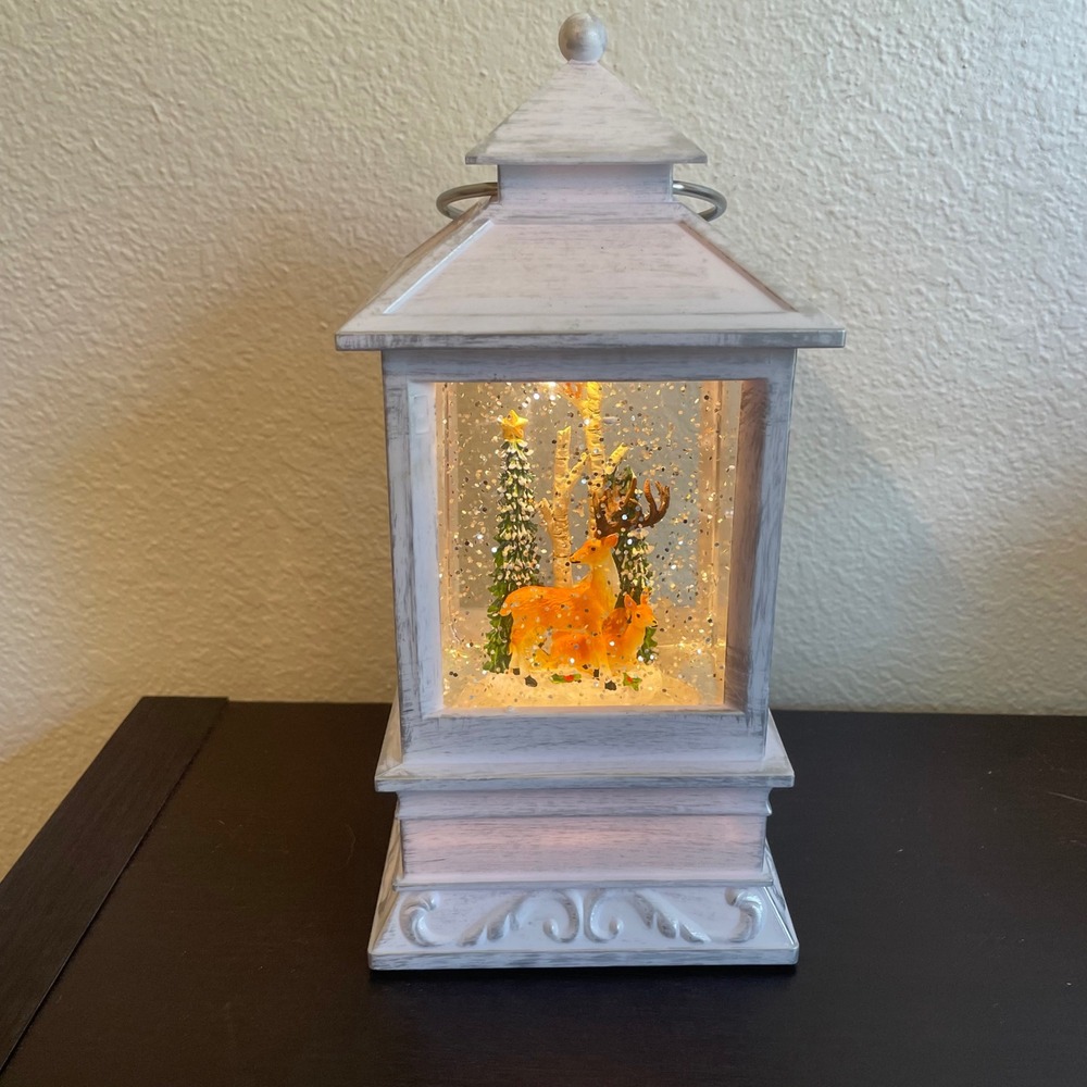 Confetti Lites Deer Owl Tree Lighted Shimmer Swirling Glitter Winter Christmas
